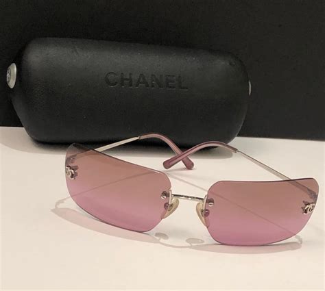 chanel pink rhinestone embellished 'cc' rimless sunglasses|Shoreline Eyewear .